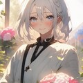 少女と花 5枚目