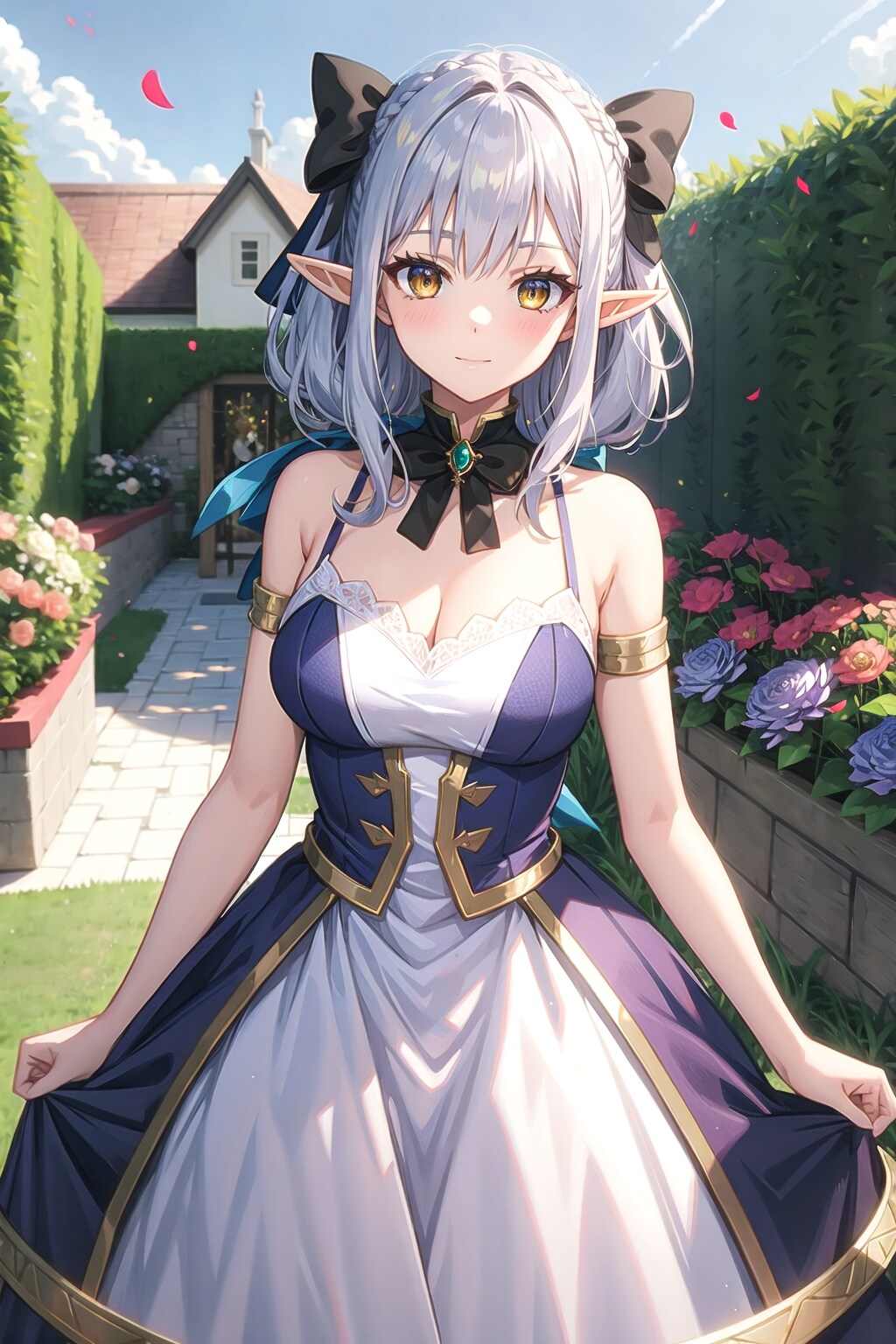 少女と花
