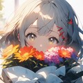 少女と花 3枚目