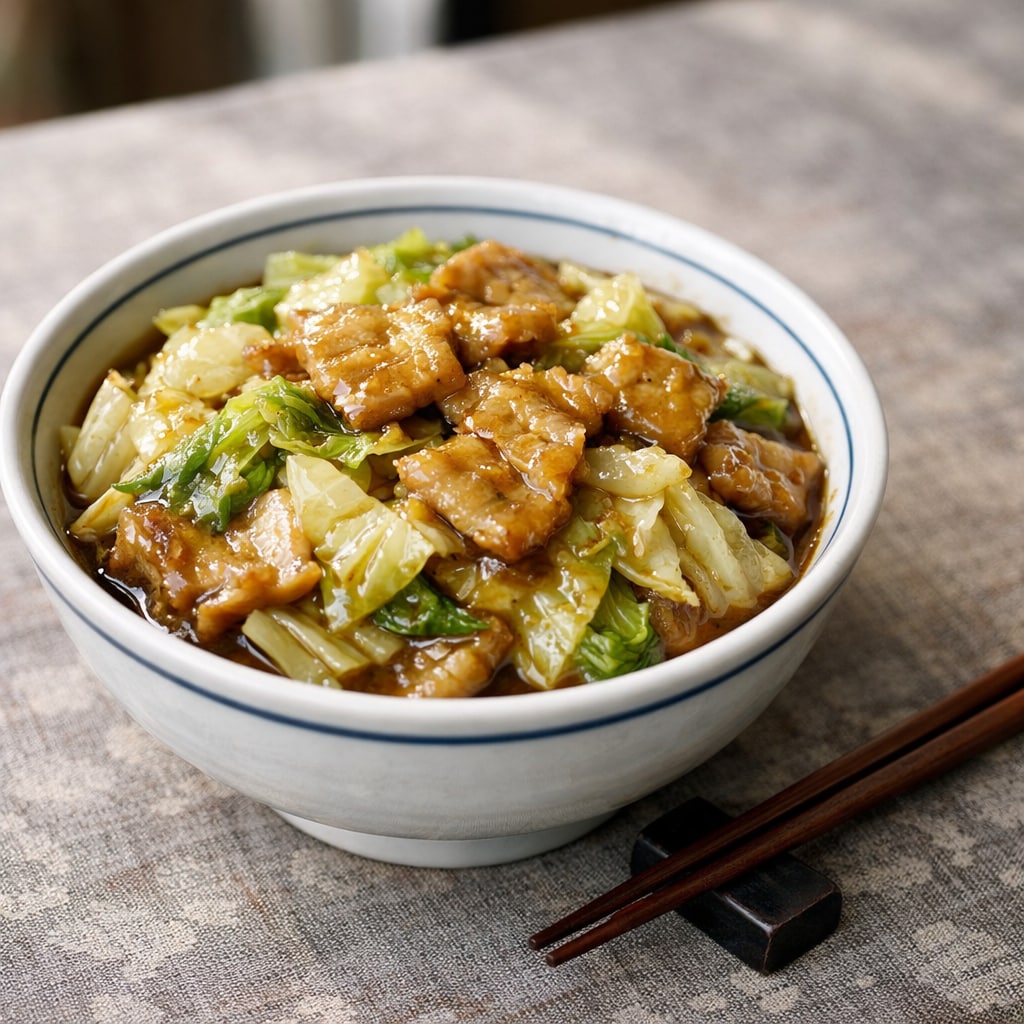 豚バラとキャベツの中華風丼