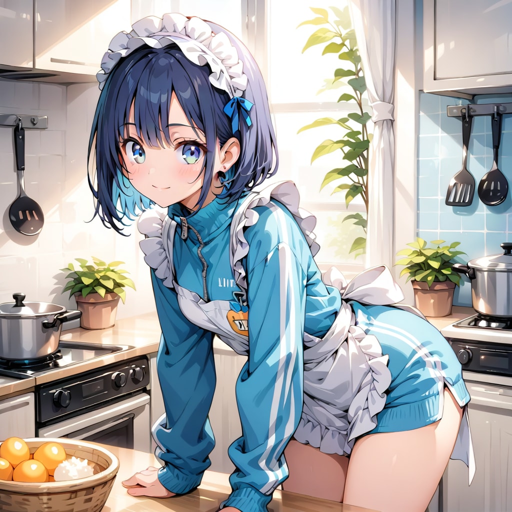 まだ残暑ジャージーメイドあいちゃんや　弾 | の人気AIイラスト・グラビア