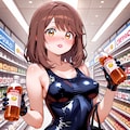 スク水の椎名心実とショッピングモール(ちちぷい版) 2枚目