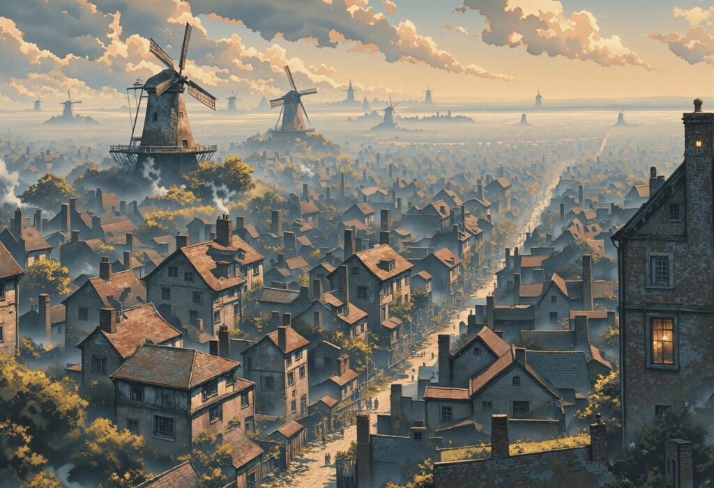 蒸気の街の風車