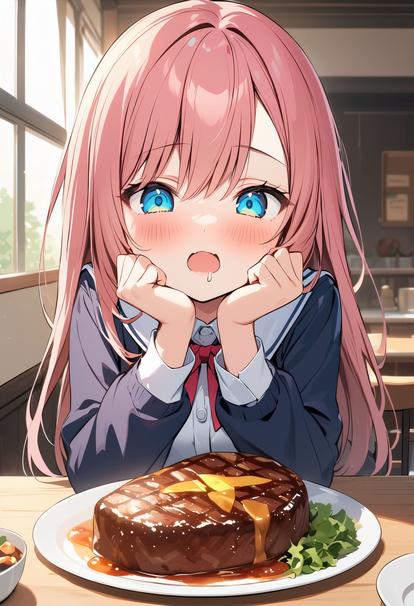 【いいね1300記念】かわいい子にステーキをあげたら