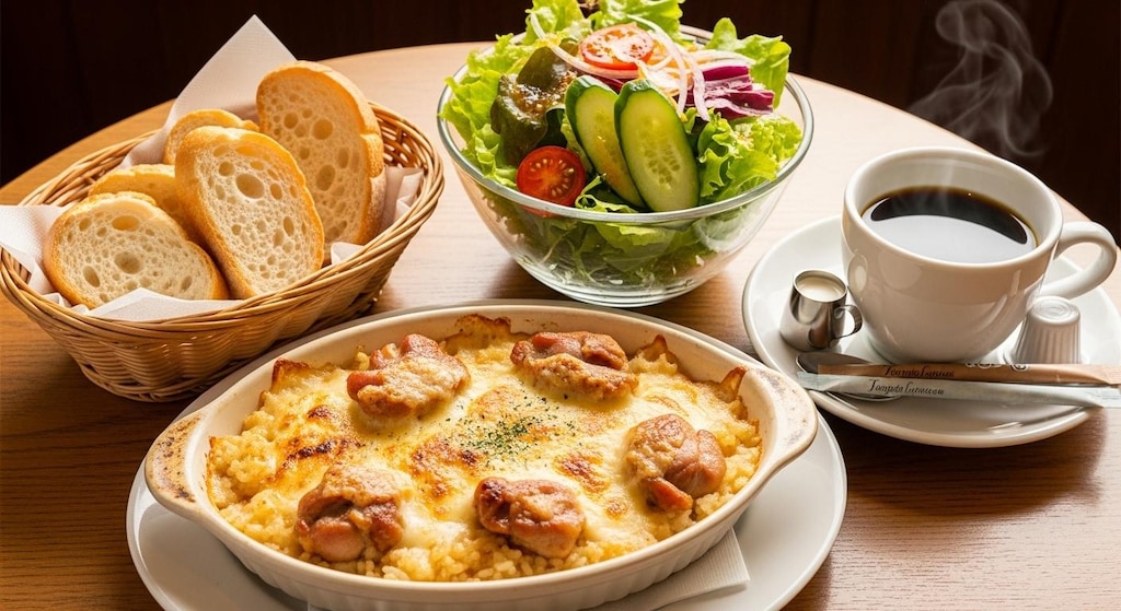 摩訶不思議食堂のチキンドリアセット