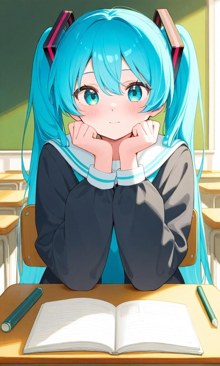 初音ミクさん授業中