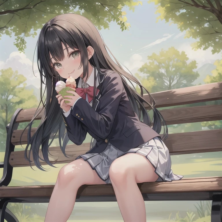 黒髪ロングでブレザーの少女８８ | の人気AIイラスト・グラビア