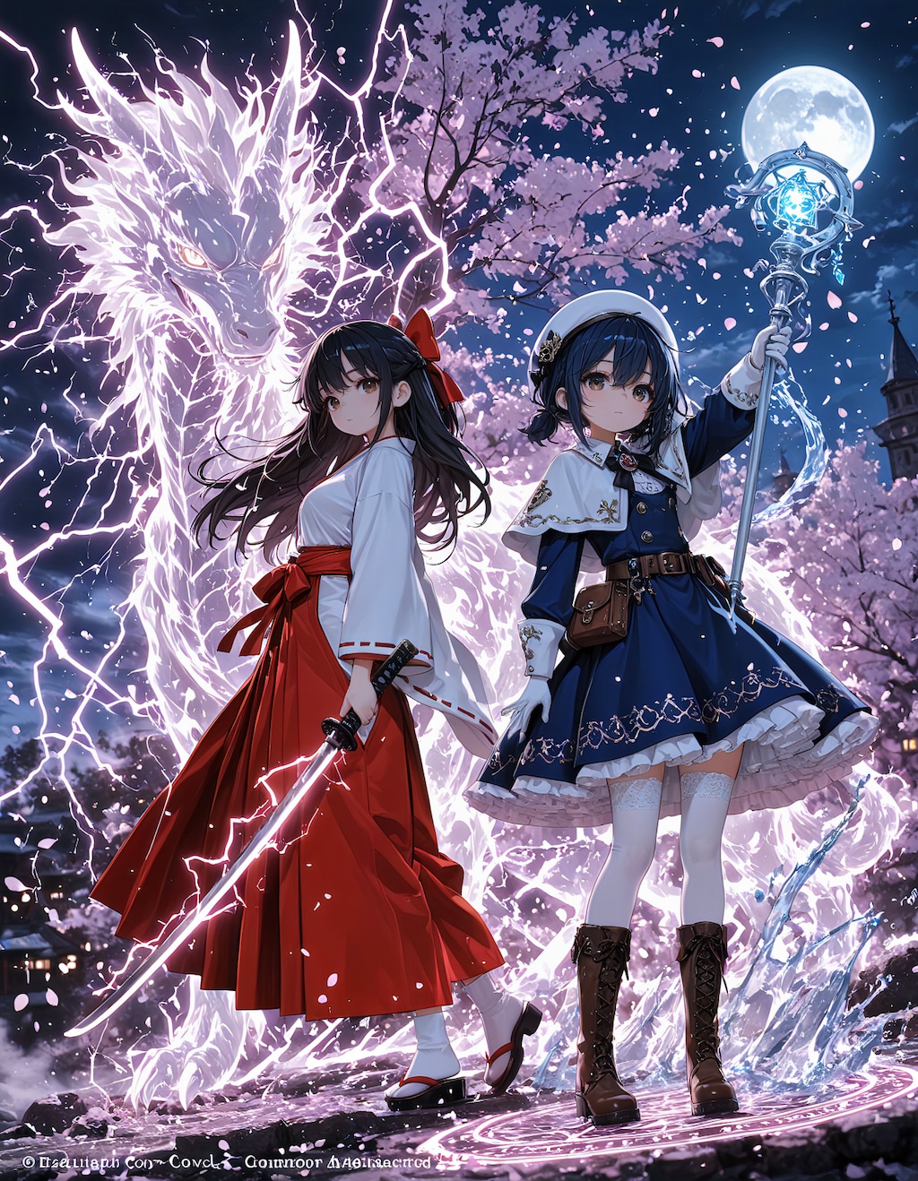 花綴りの少女たち①―雷龍と水月の少女たち―