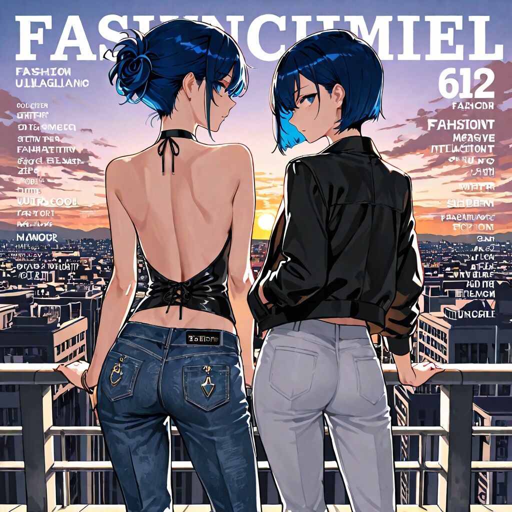 クールなマレットカットの夕方撮影
