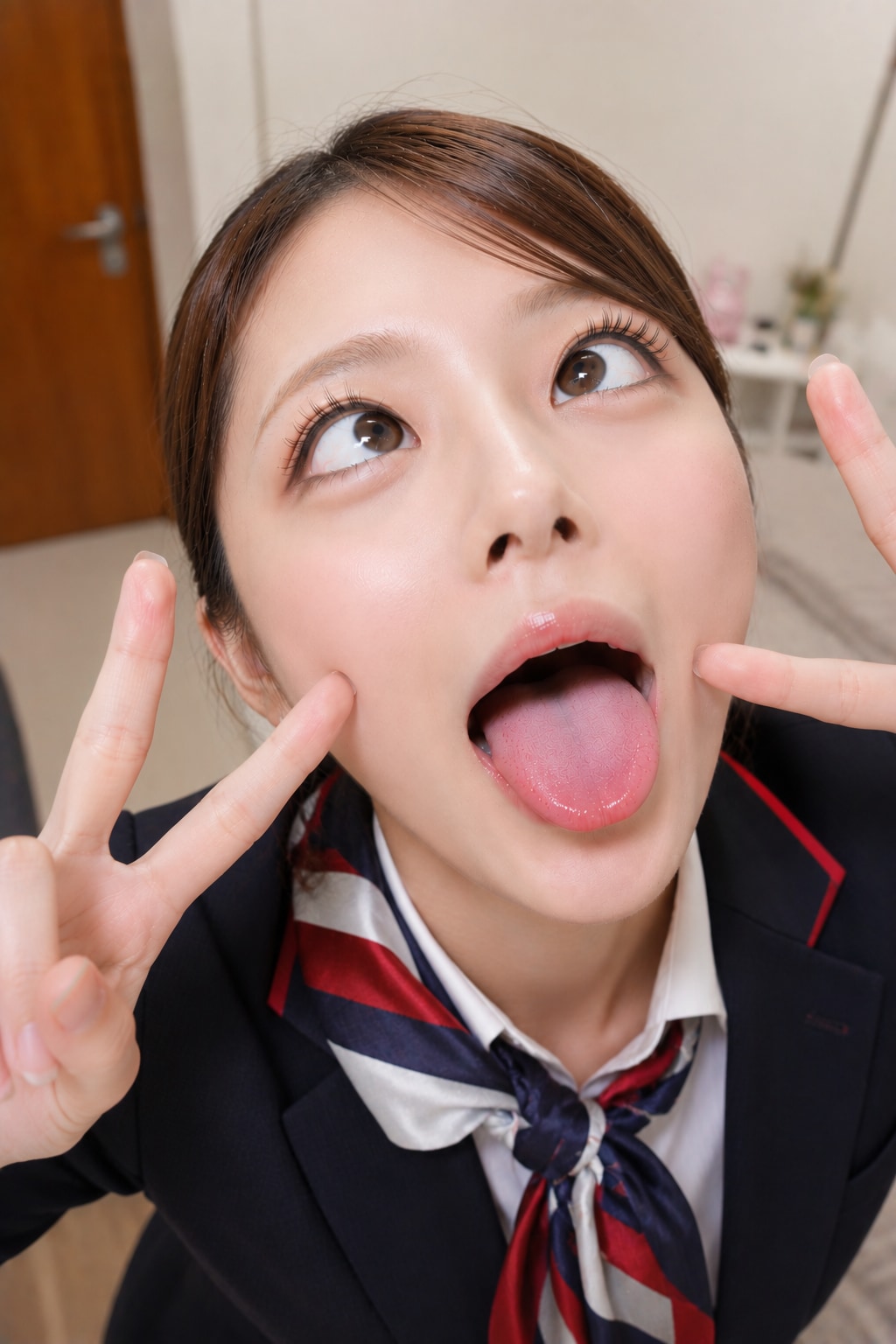 アへ顔ダブルピース