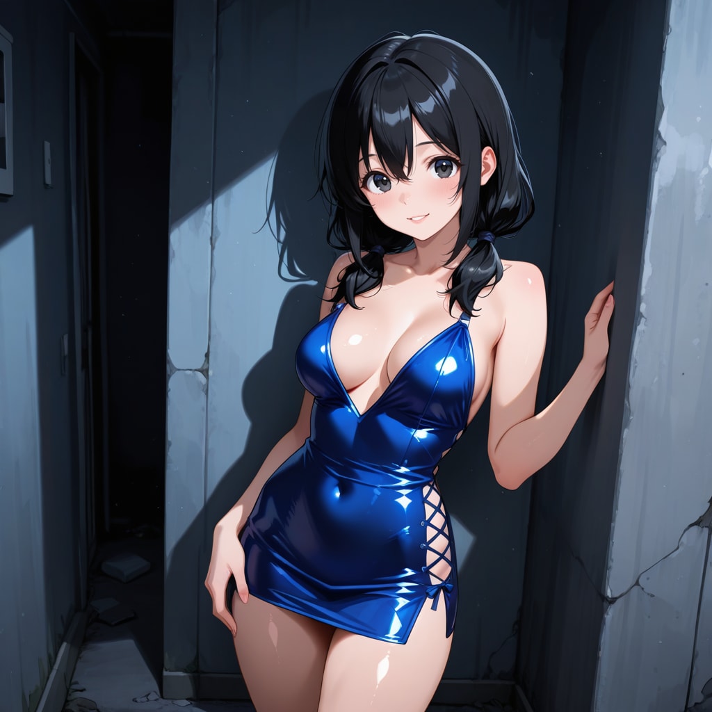 レースアップサイドスリップボディコン