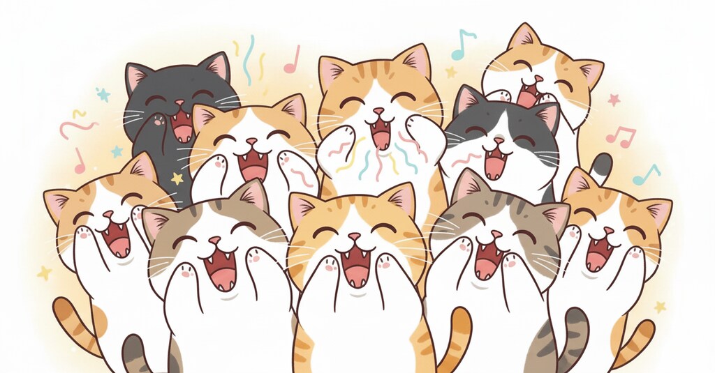 キャッとしてるネコたち