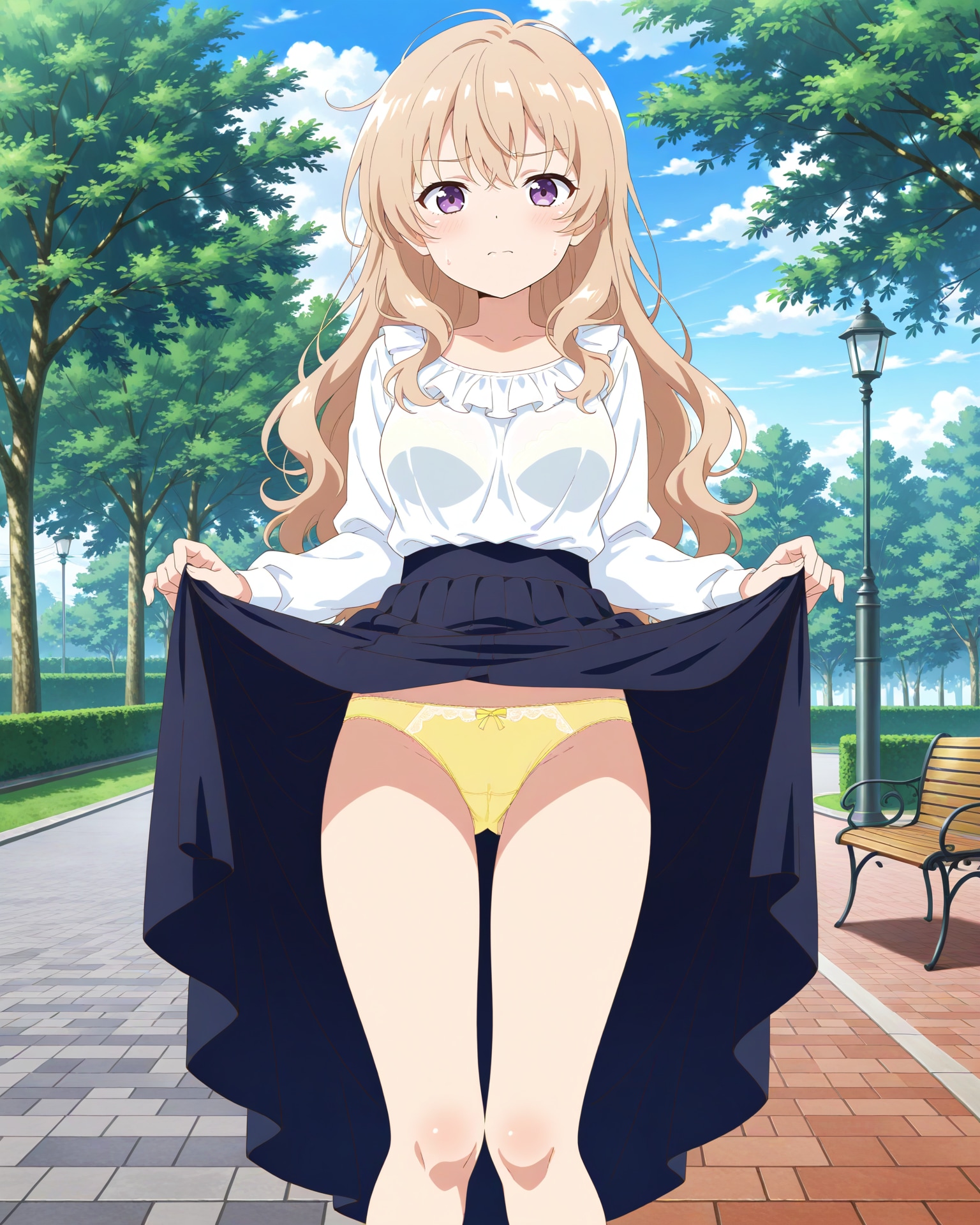嫌な顔しつつたくし上げ