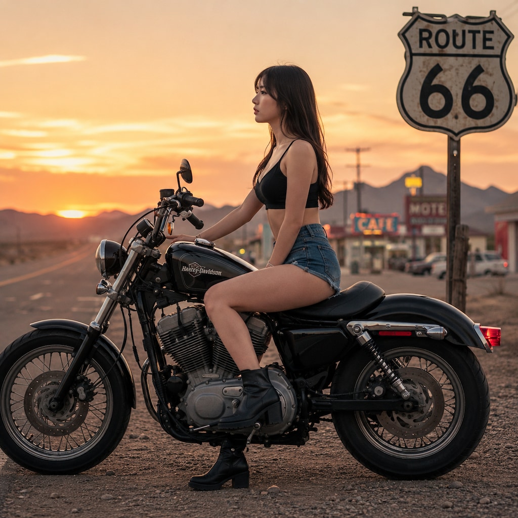 夕暮れのROUTE66