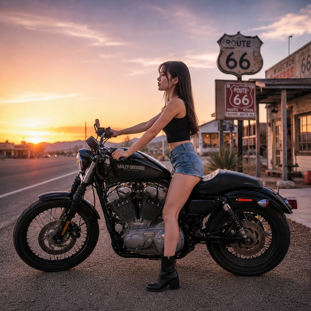夕暮れのROUTE66