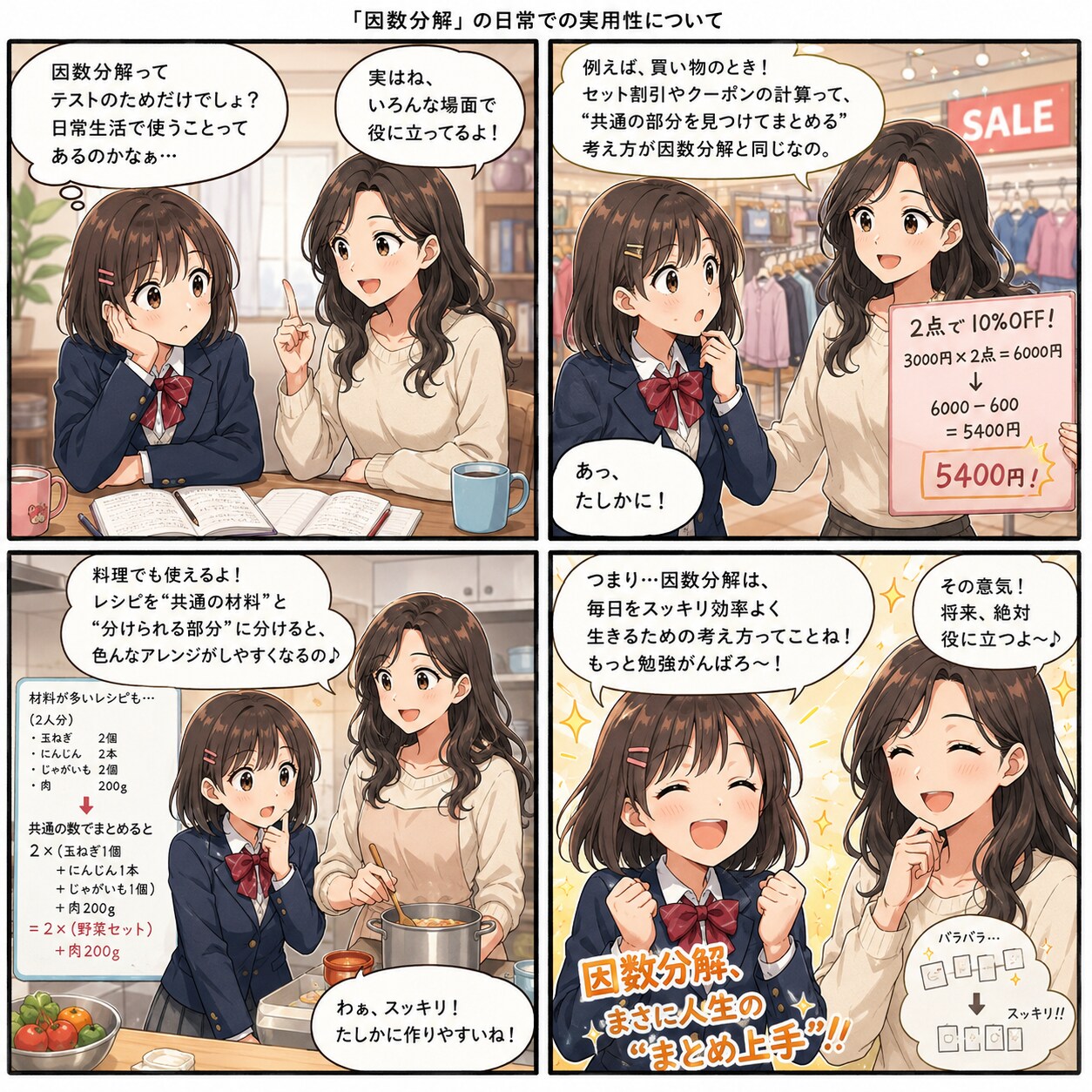 「因数分解」の日常での実用性について