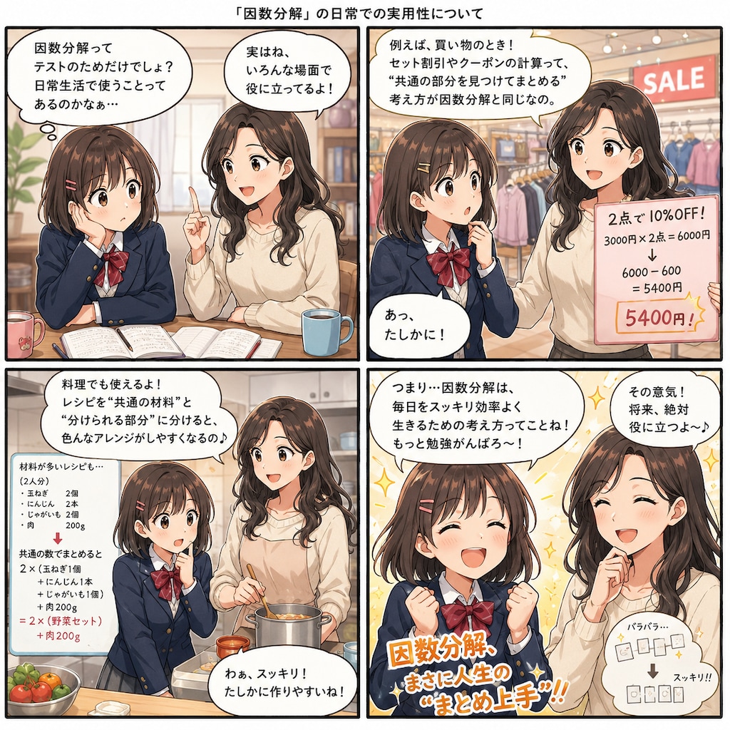 「因数分解」の日常での実用性について