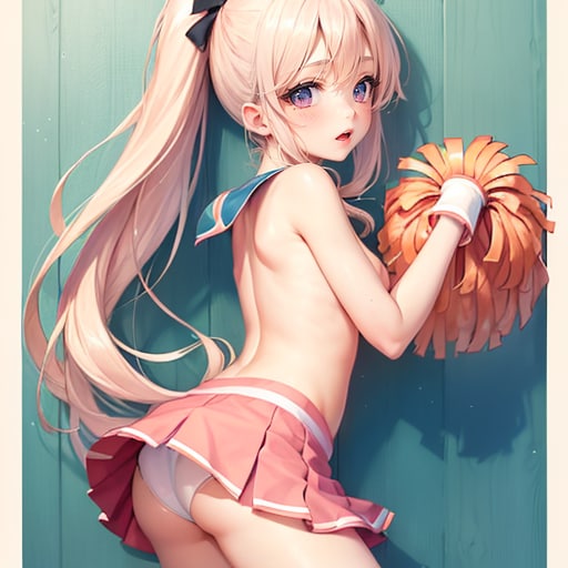 生パンティで応援するチアガールさん