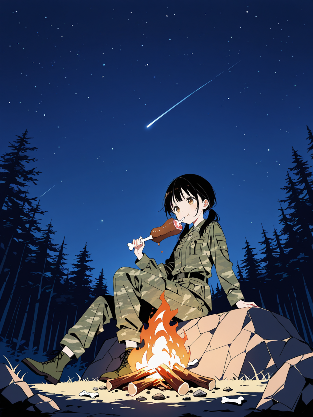 夜のサバイバル訓練