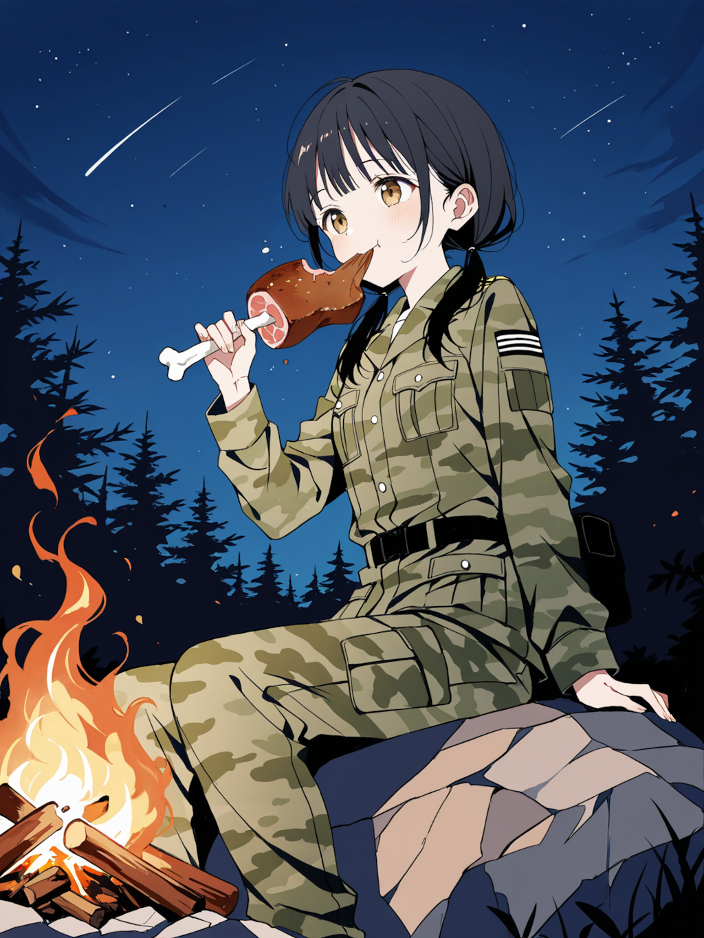 夜のサバイバル訓練