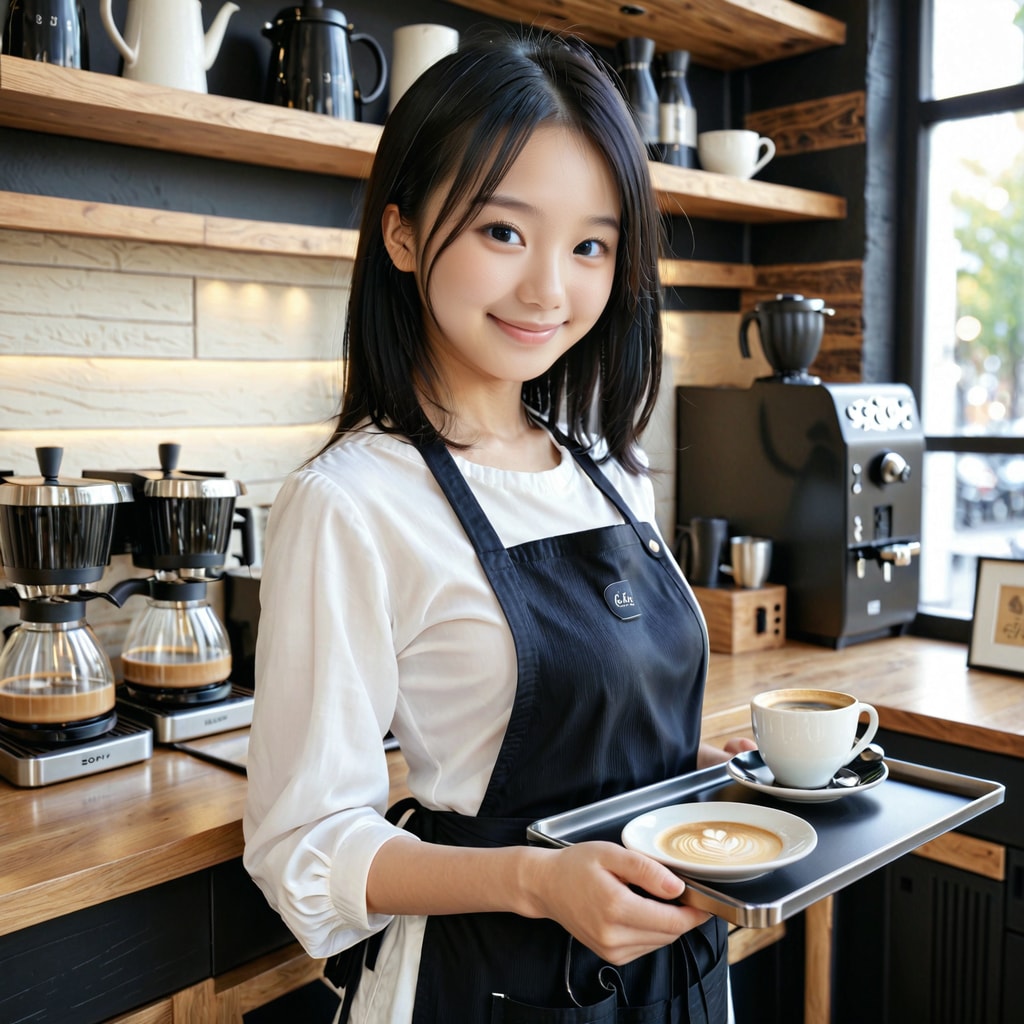 今日はカフェ店員さんです