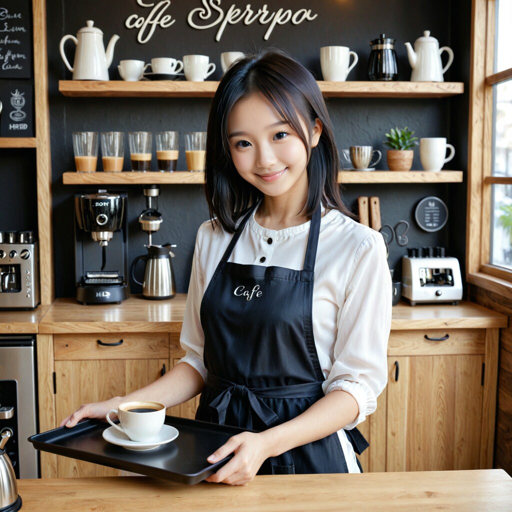 今日はカフェ店員さんです