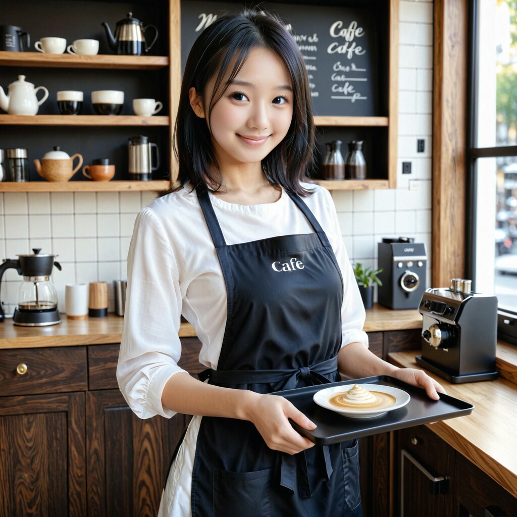 今日はカフェ店員さんです