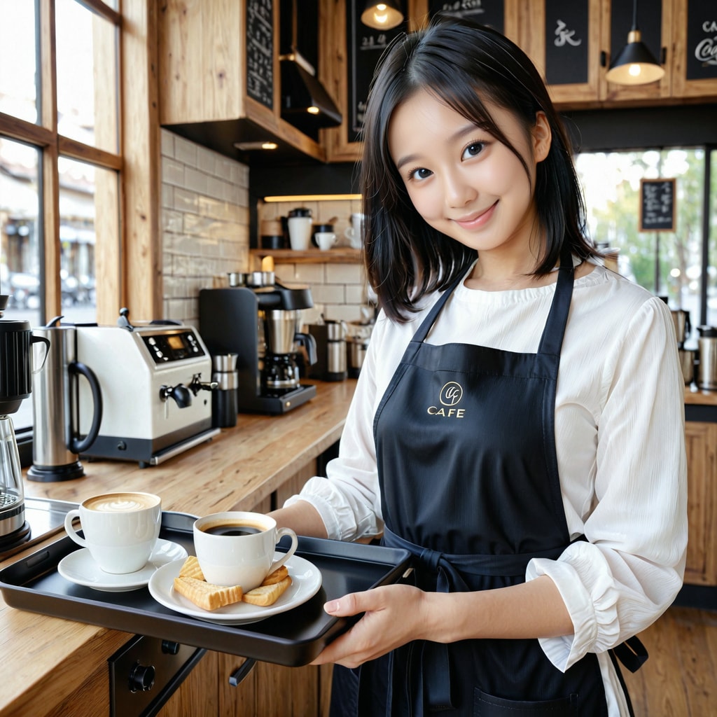 今日はカフェ店員さんです