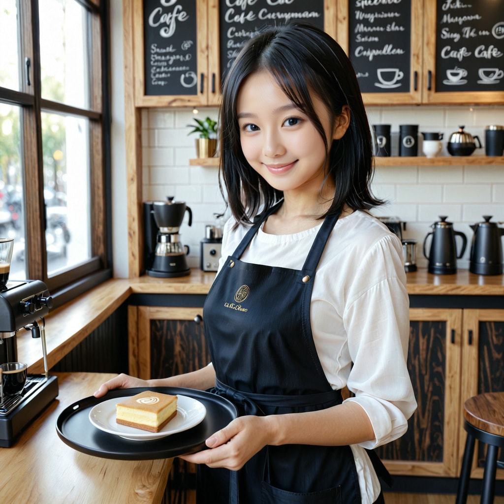今日はカフェ店員さんです
