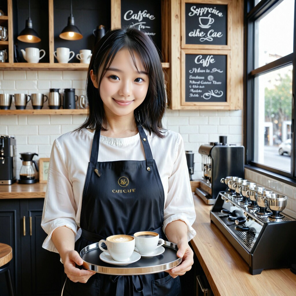 今日はカフェ店員さんです