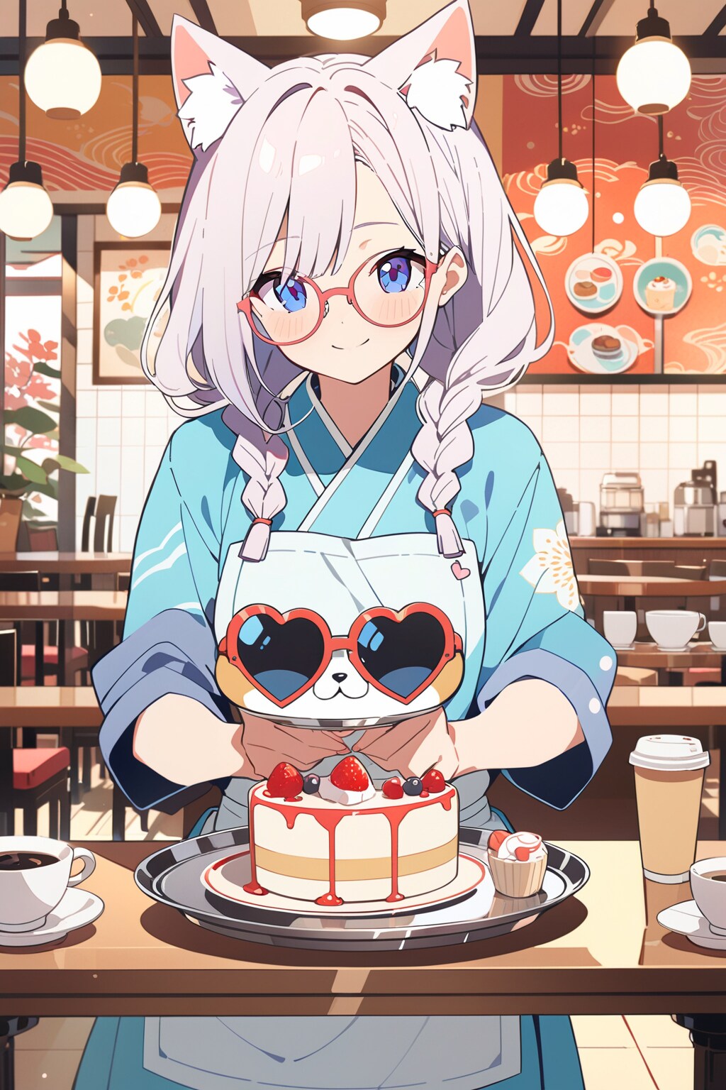 働く銀髪ちゃん