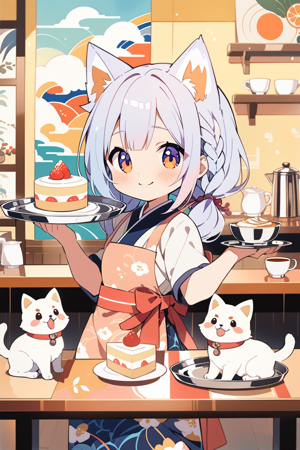 働く銀髪ちゃん