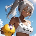 ビーチバレー（銀髪ポニテ） 6枚目