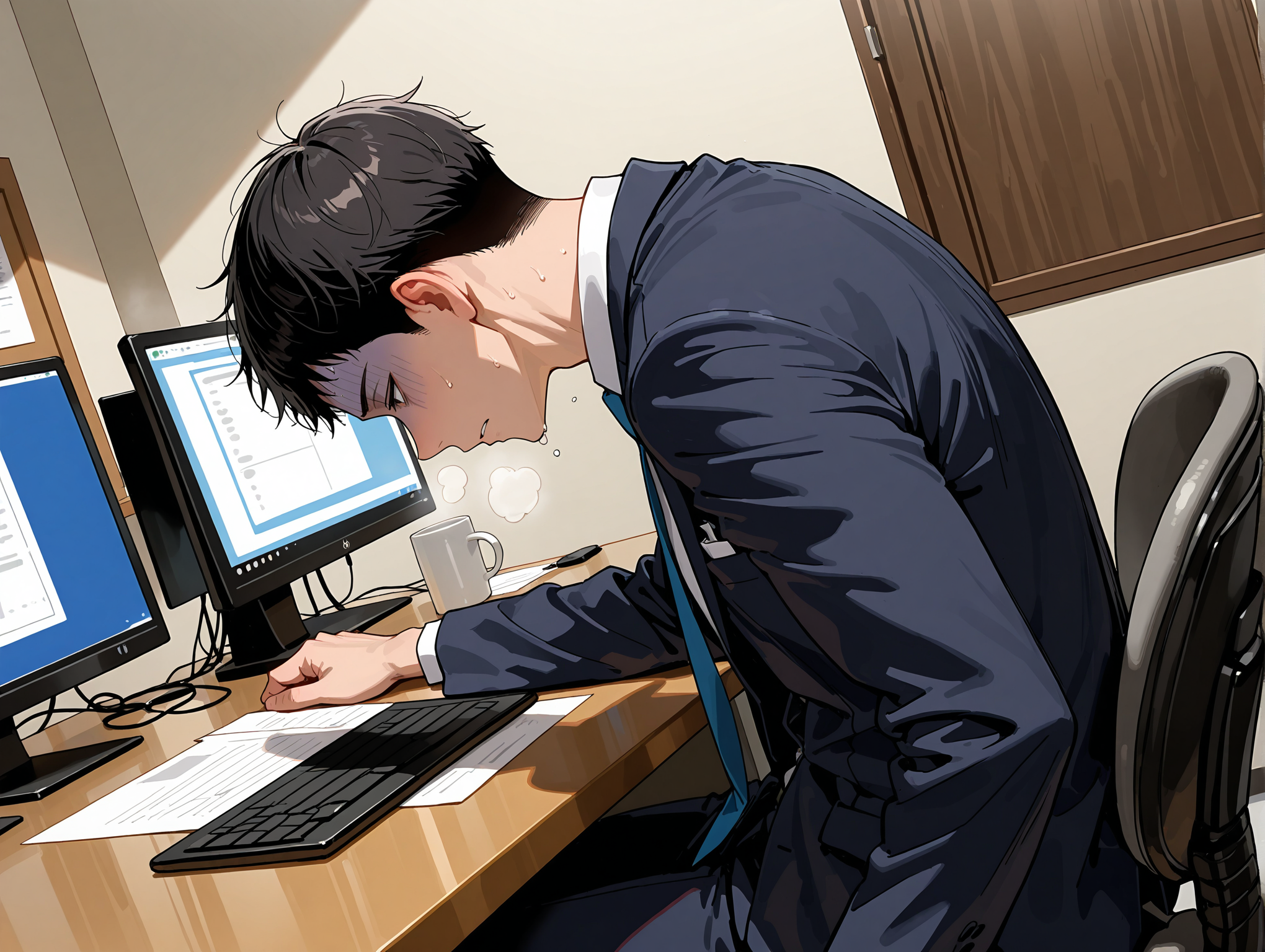 正月全勤→（休み明け)通常業務（代休ナシ）