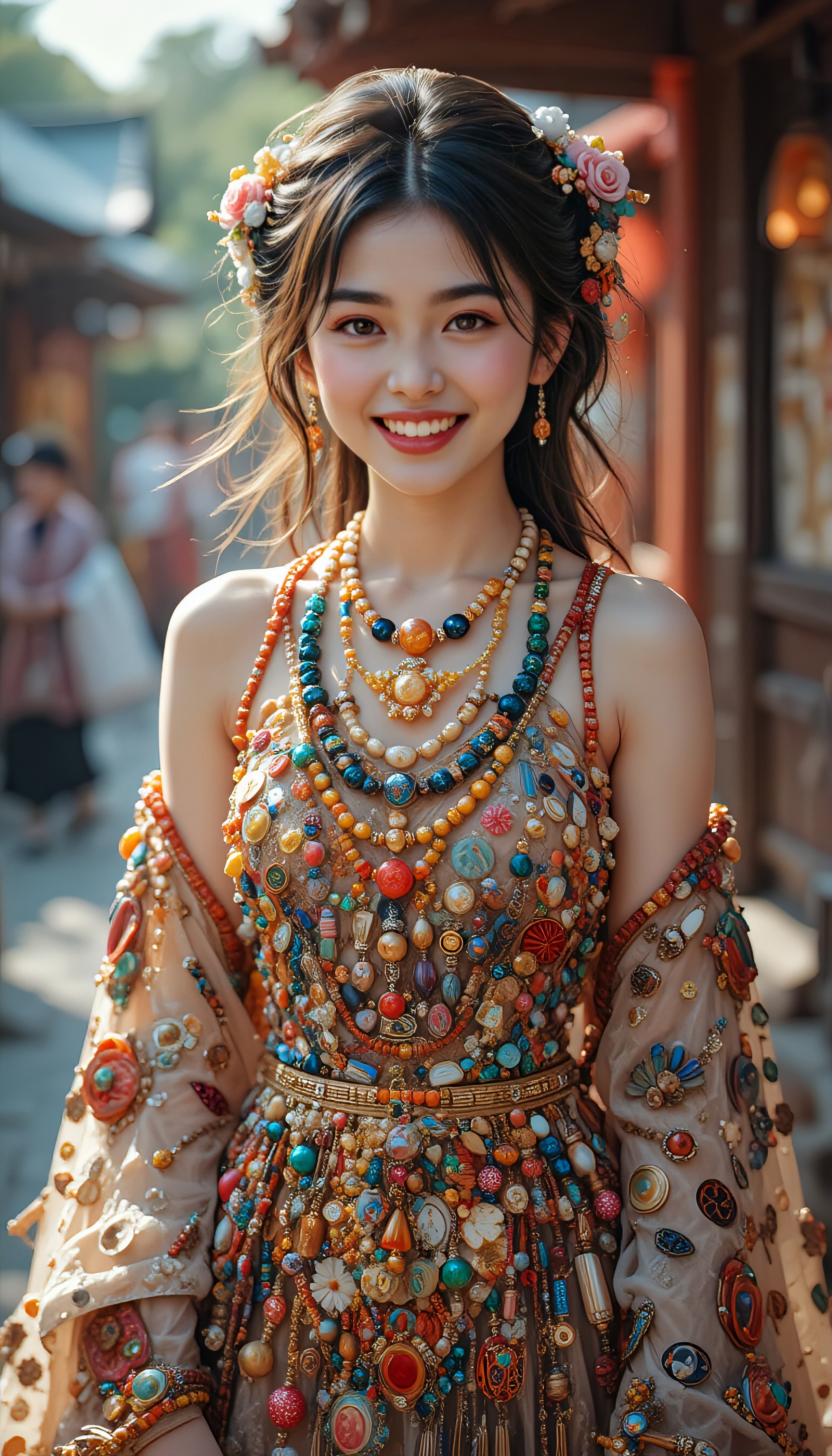 ネックレス素材のドレスの君