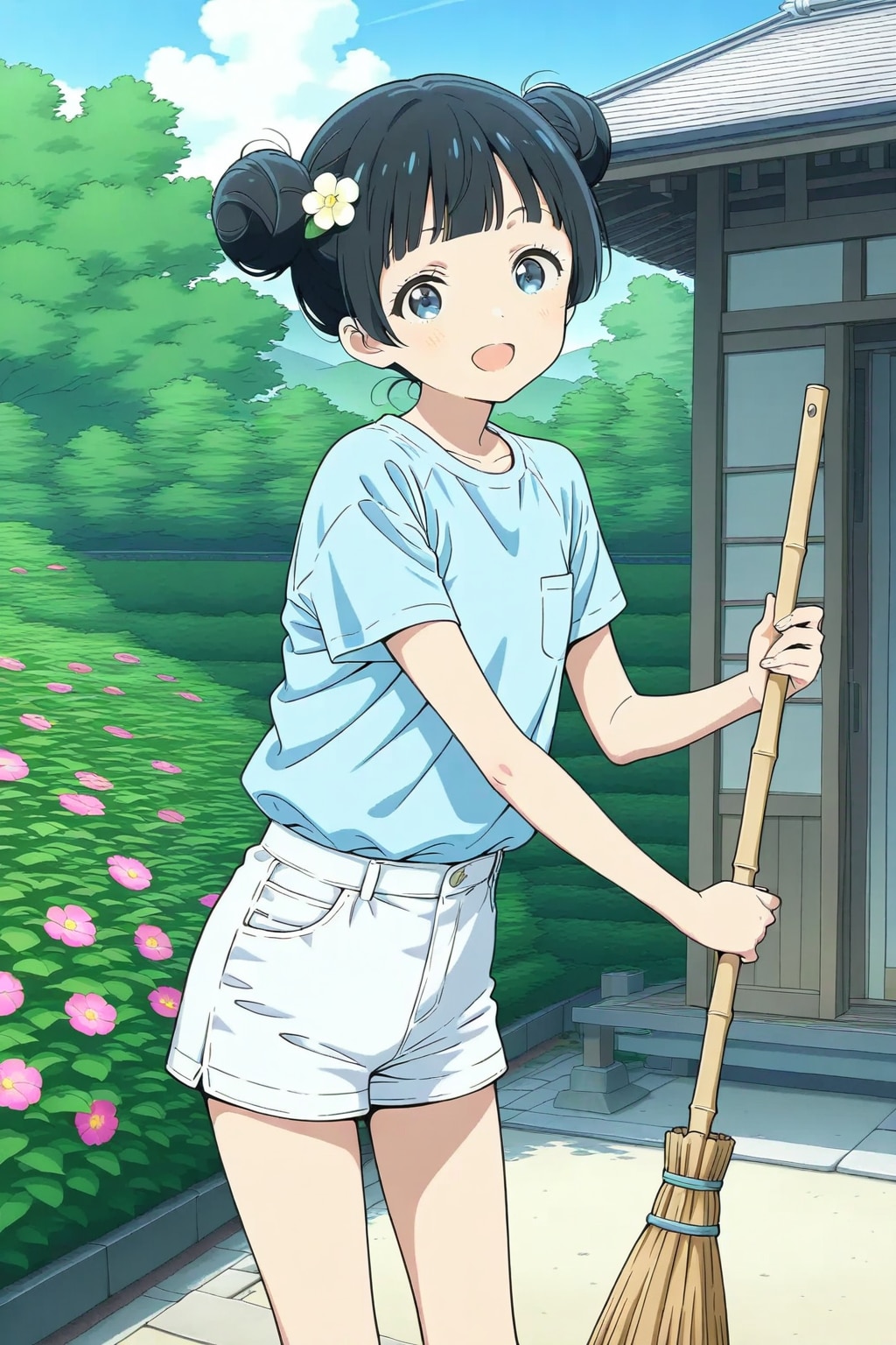 朝の掃除のお手伝いのおだんごちゃん🍡✨