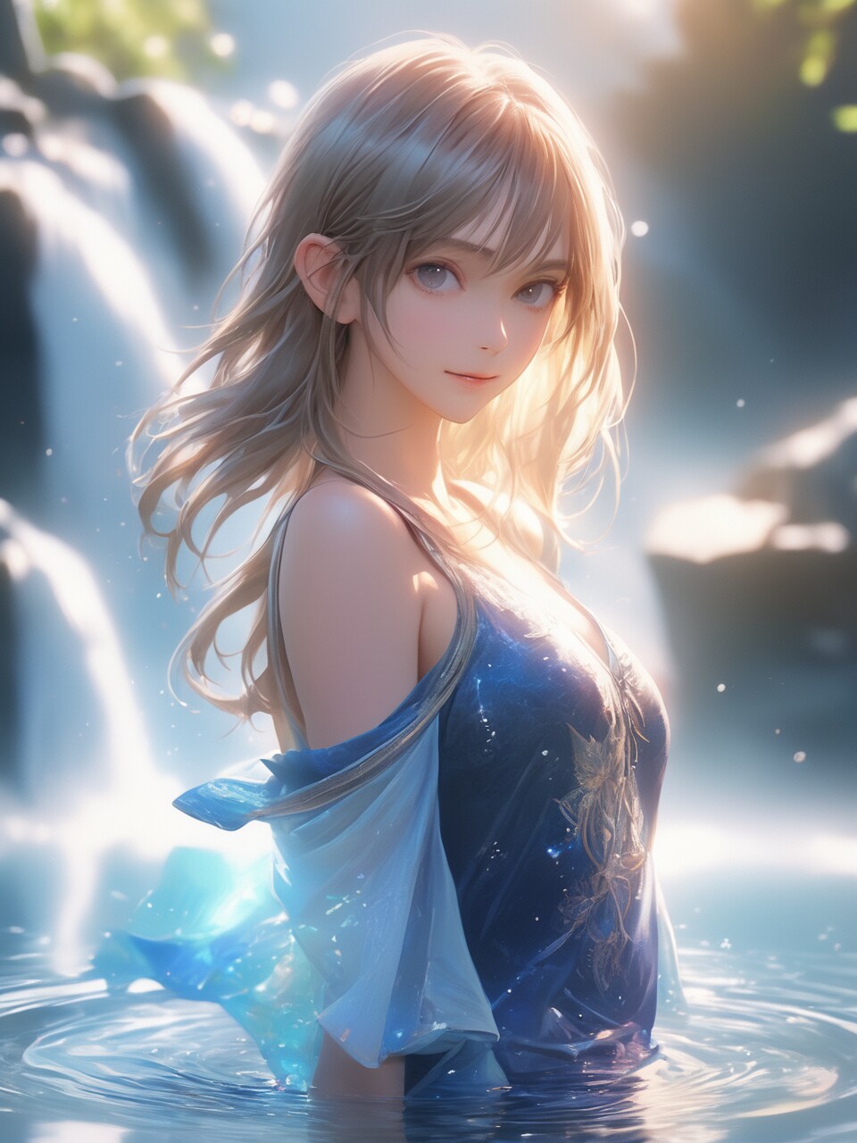 滝つぼで水遊び姉さんXL