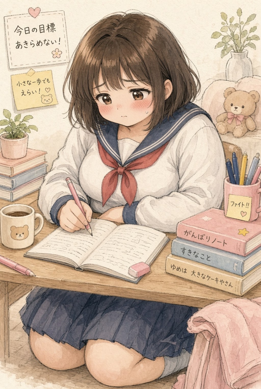 勉強する女の子