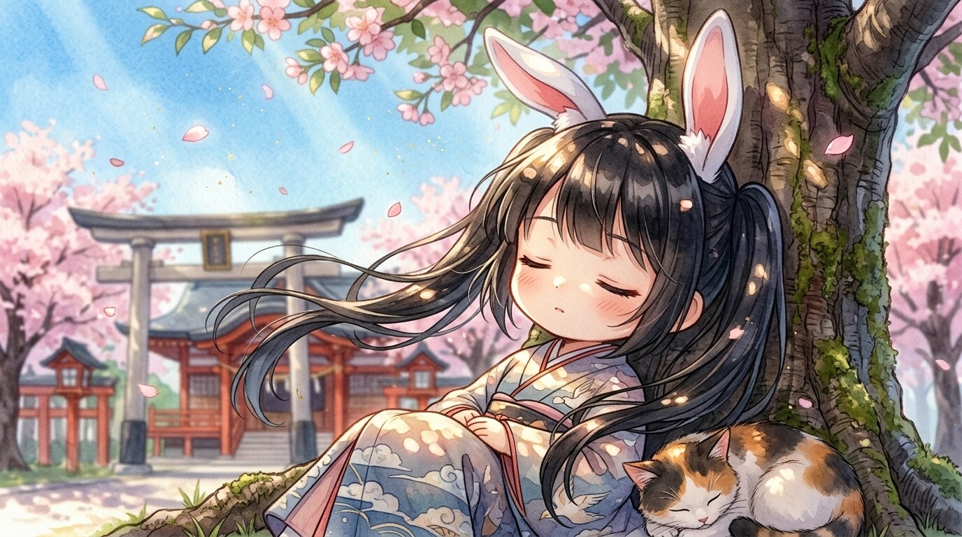 黒ツイぴょん。春眠 | の人気AIイラスト・グラビア