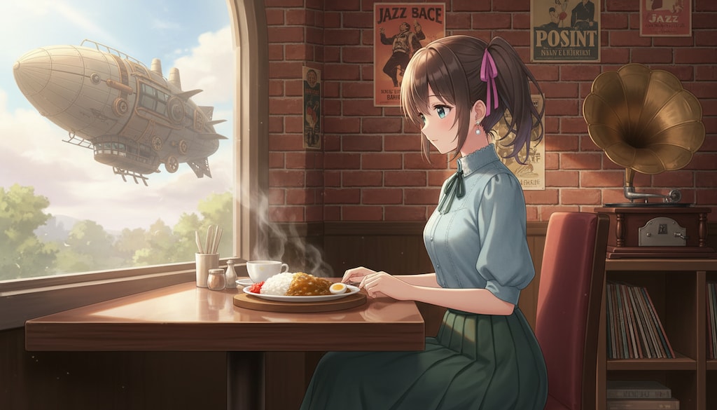 ジャズカフェでカレーライス