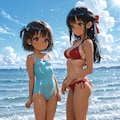 夏色に染まる姉妹 2枚目
