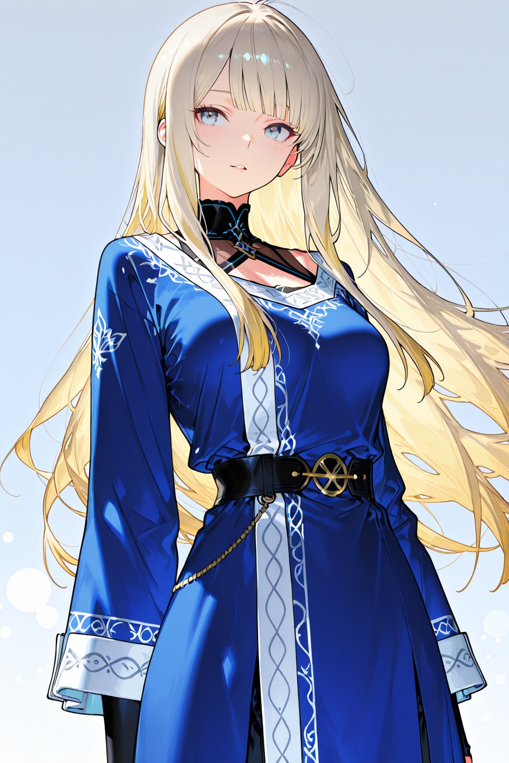 royal blue tunic, sleek design