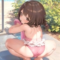 ピンク水着の女の子 2枚目