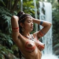 ラモト族の女性の水浴び 4枚目