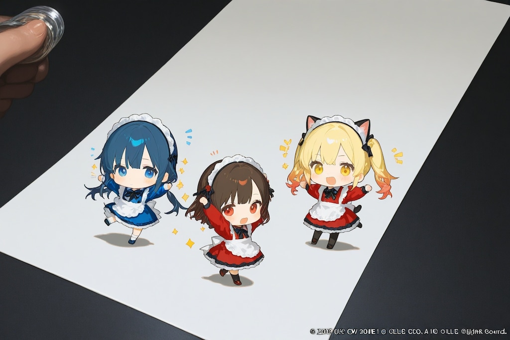 紙の上で踊る人々