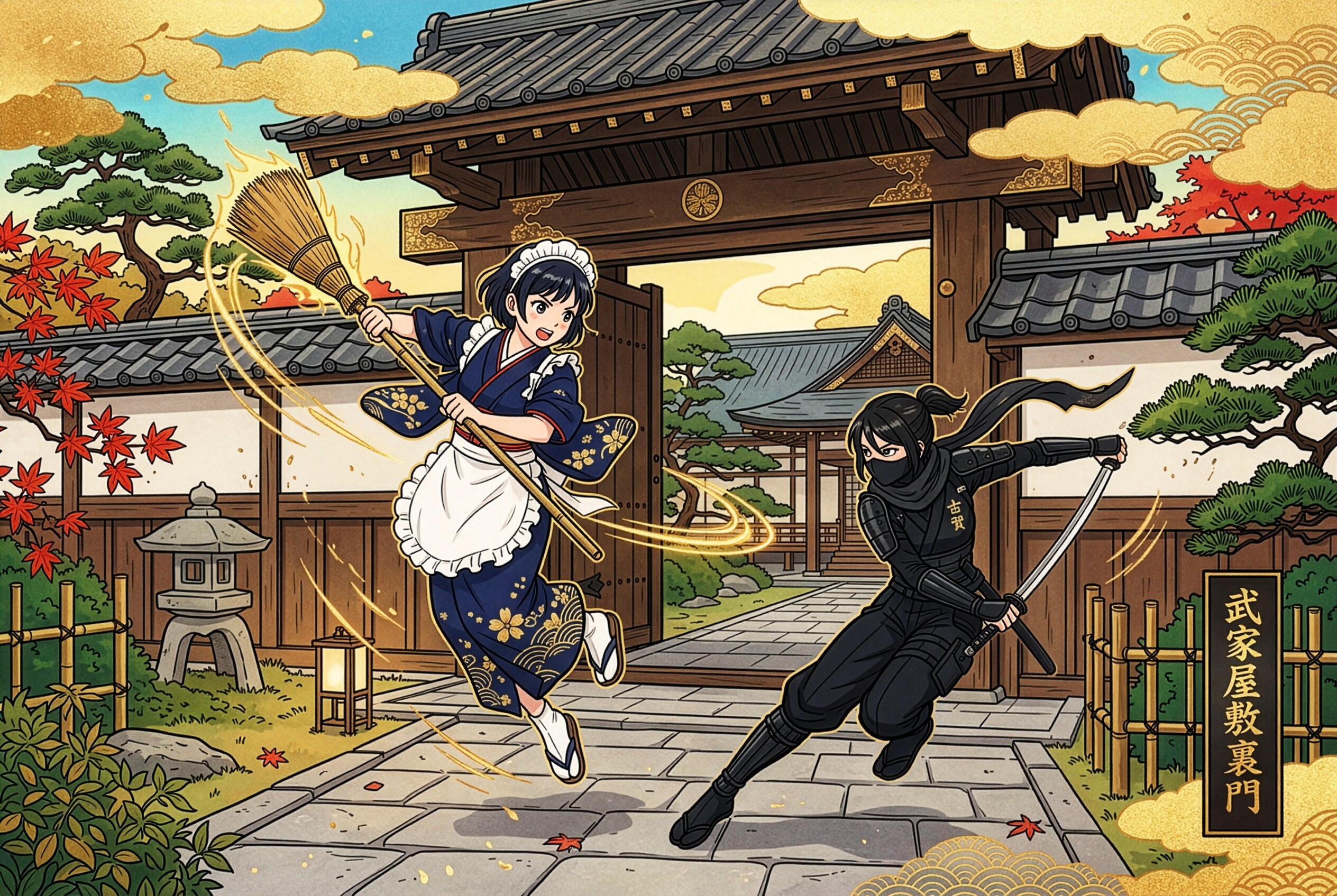 着物メイド姿の忍 | の人気AIイラスト・グラビア
