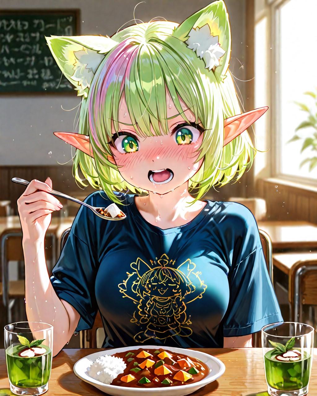 12枚）激辛カレーとケモ耳エルフさん