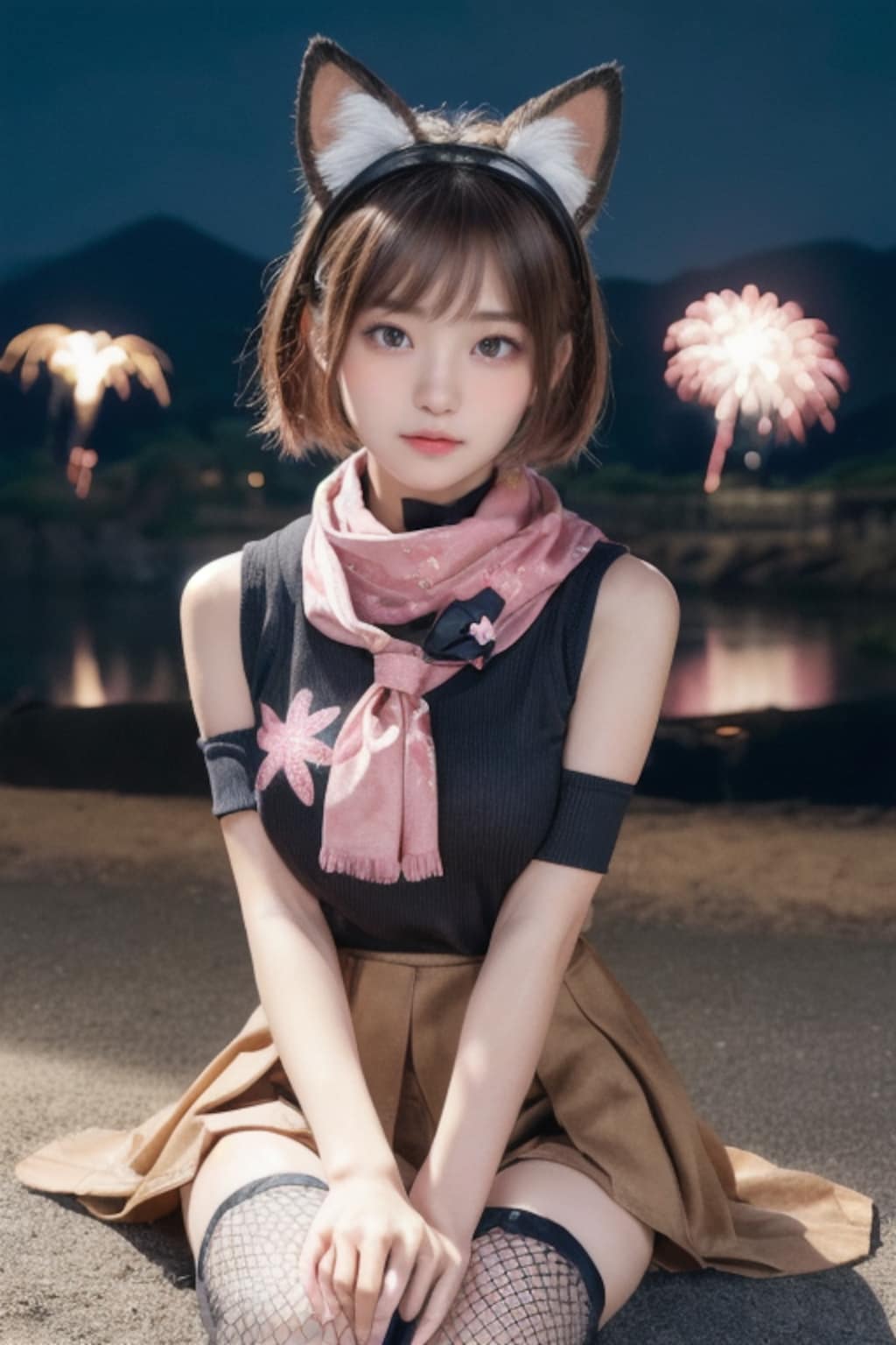 花火と犬ちゃん