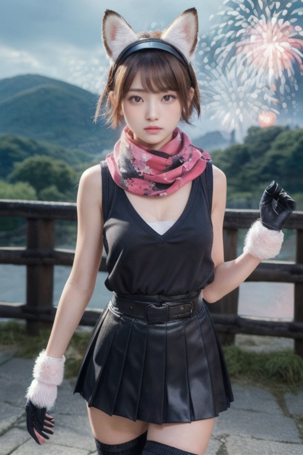 花火と犬ちゃん