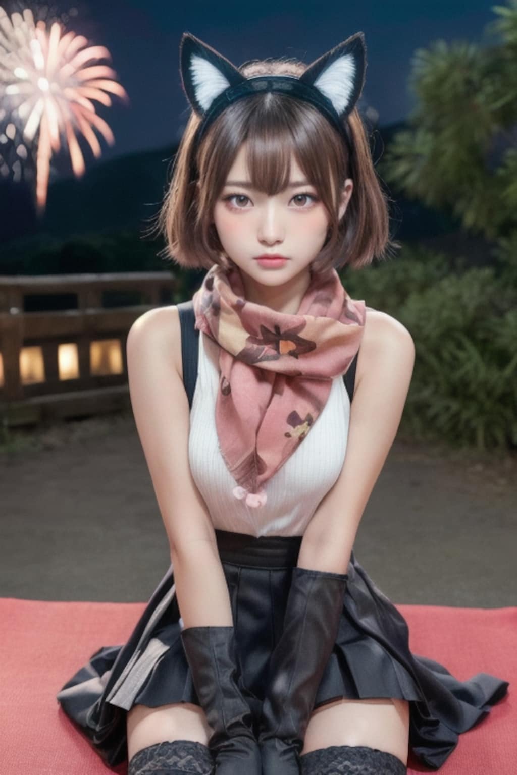 花火と犬ちゃん